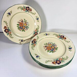 Vintage Mintons Marlow Floral Plates Set of 5 Standard 9" Dinner Plate